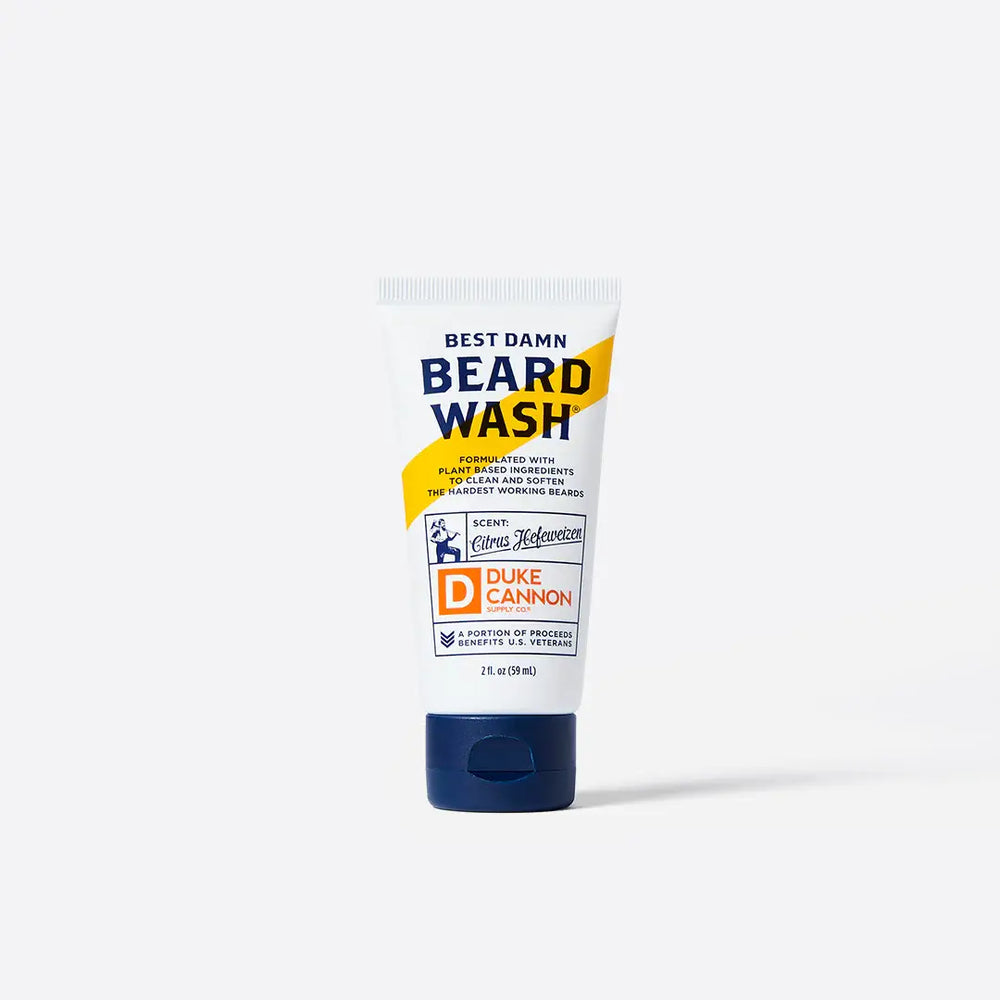 Tube of beard wash travel size 