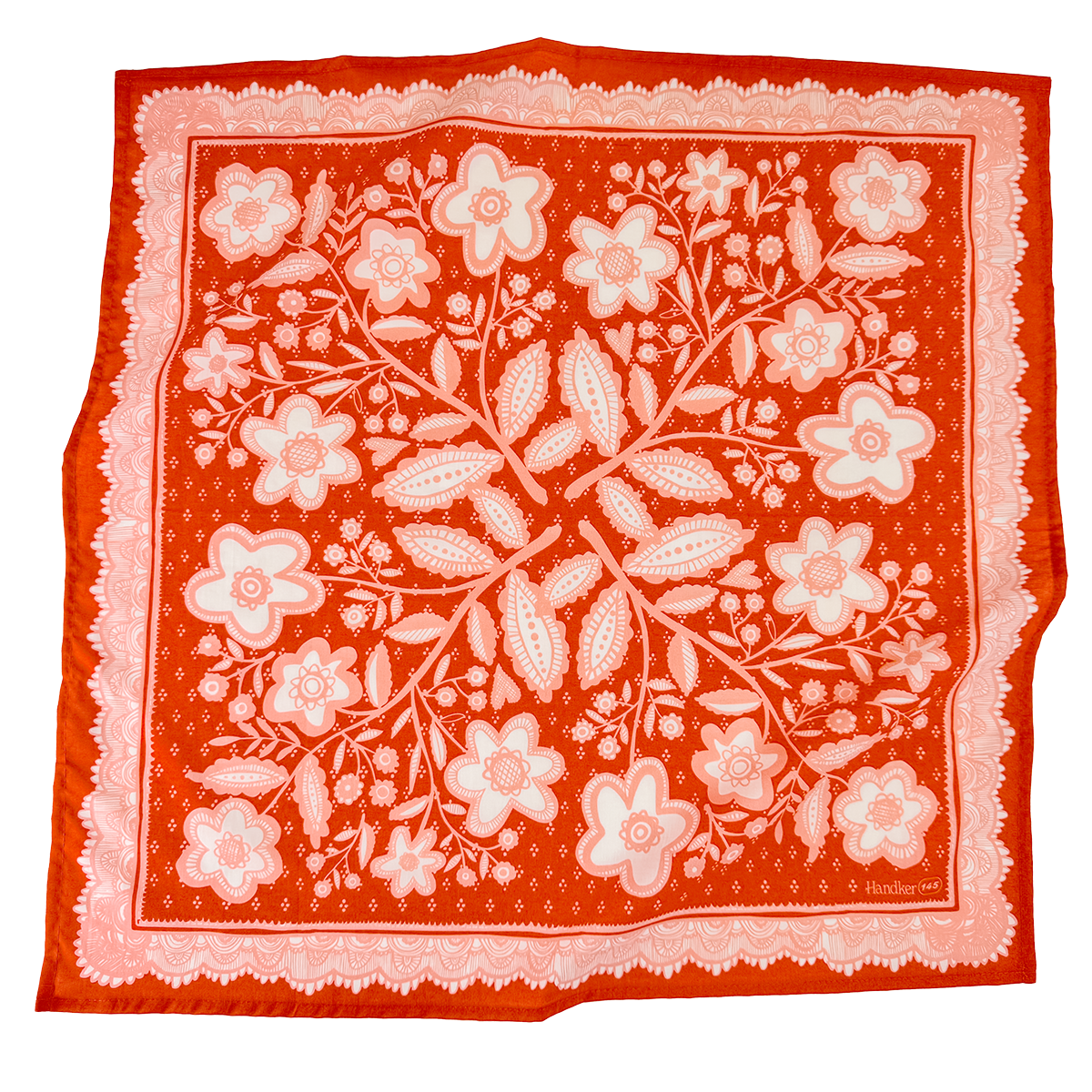 The Lacey Brick Red & Pink Bandana