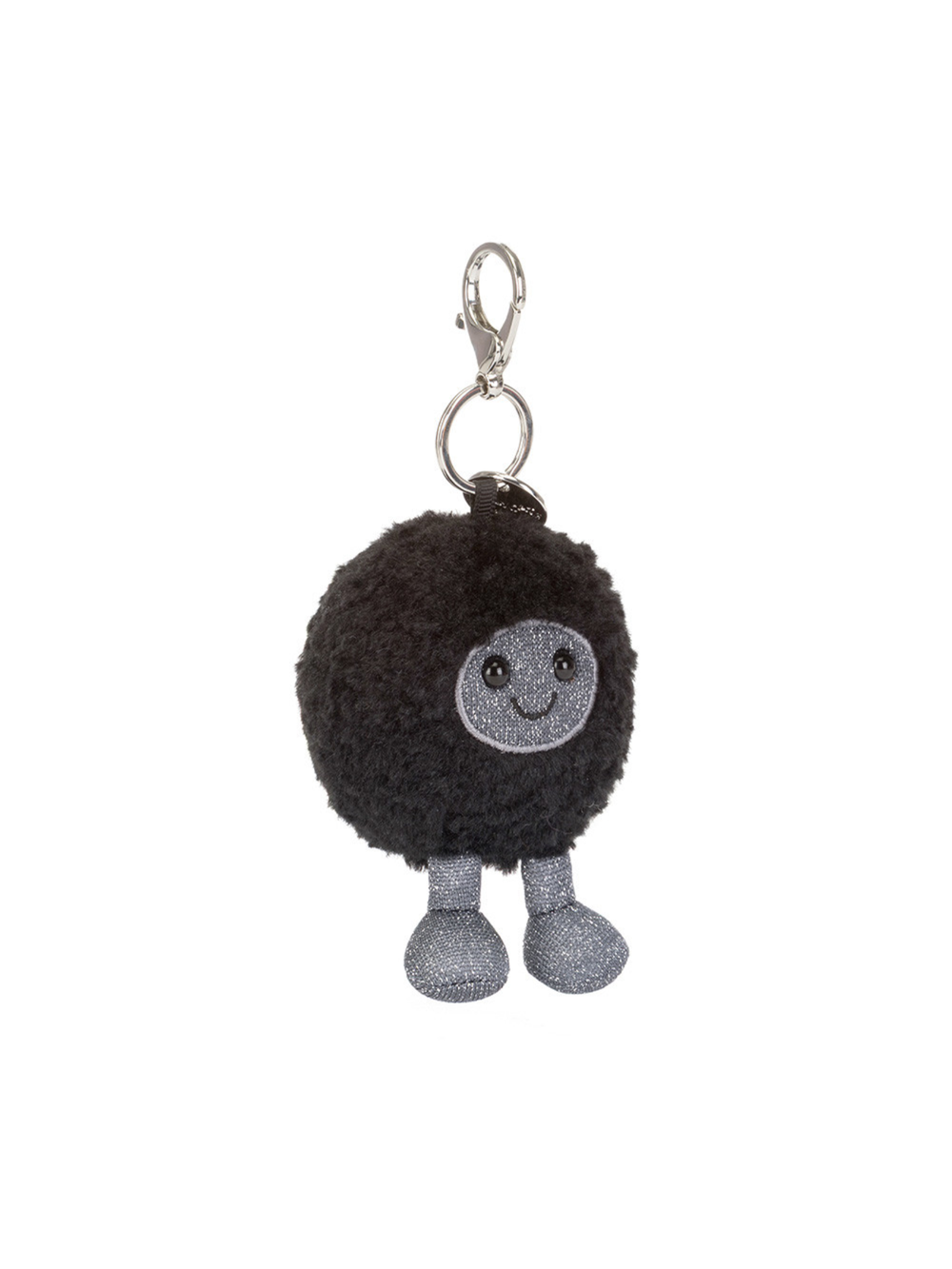 black hole space plush  bag charm with smiley face 