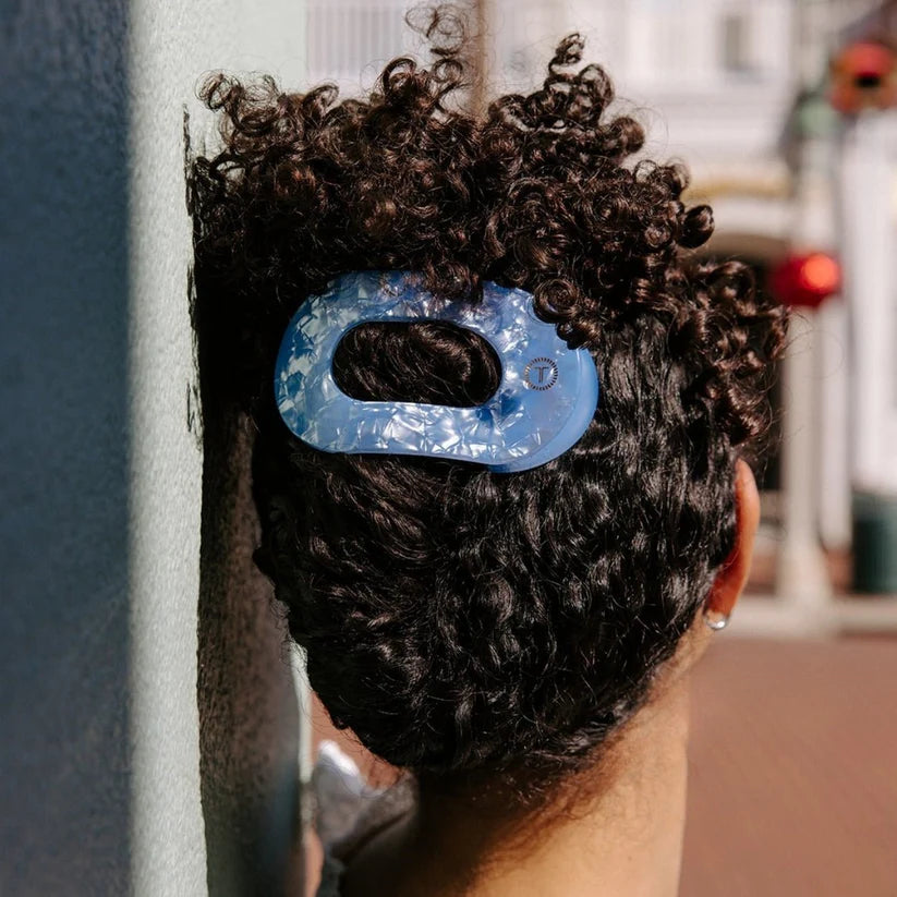 Blue Lagoon Large Flat Round Clip