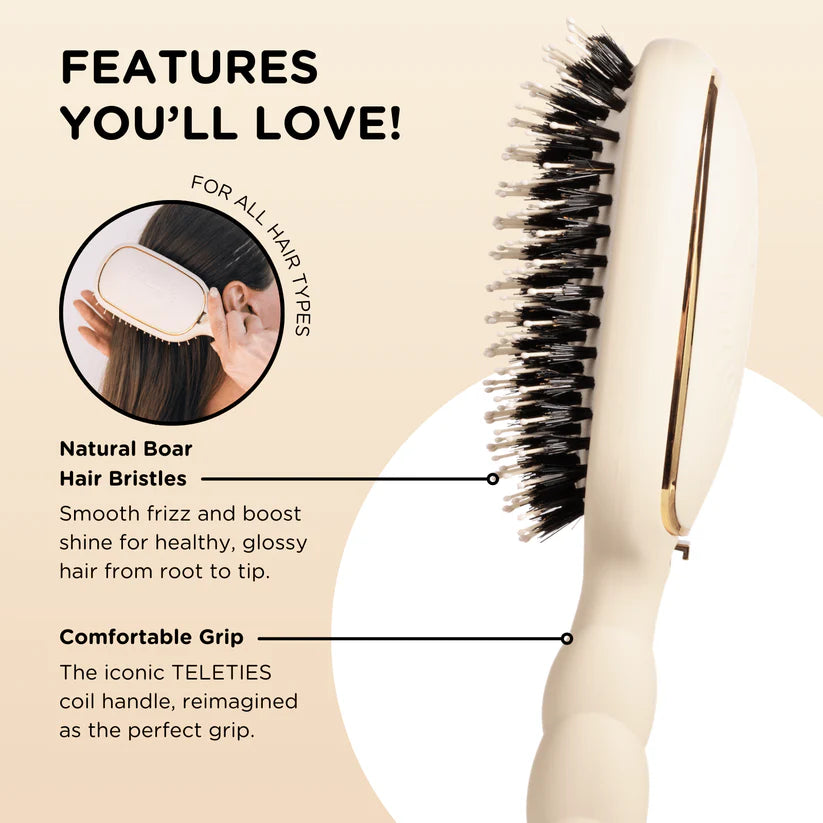 Boar Bristle Hair Brush- Tan