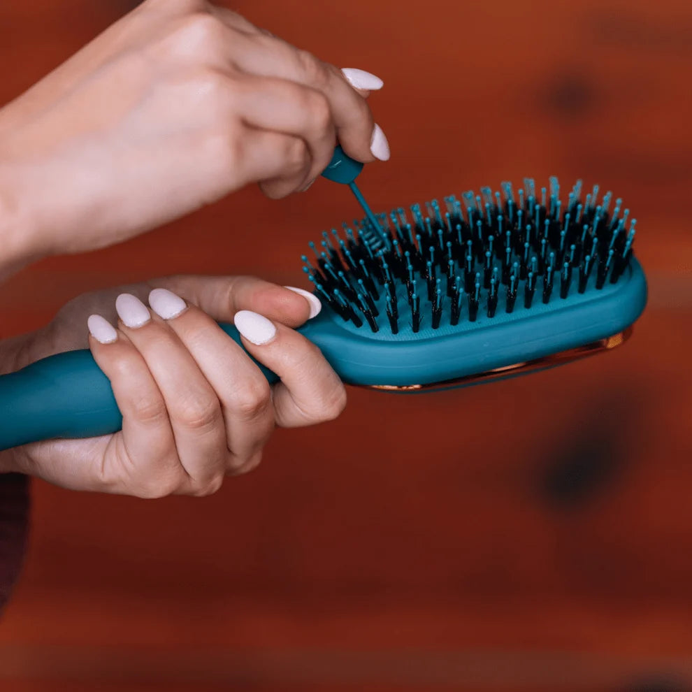 Boar Bristle Hair Brush- Teal With It