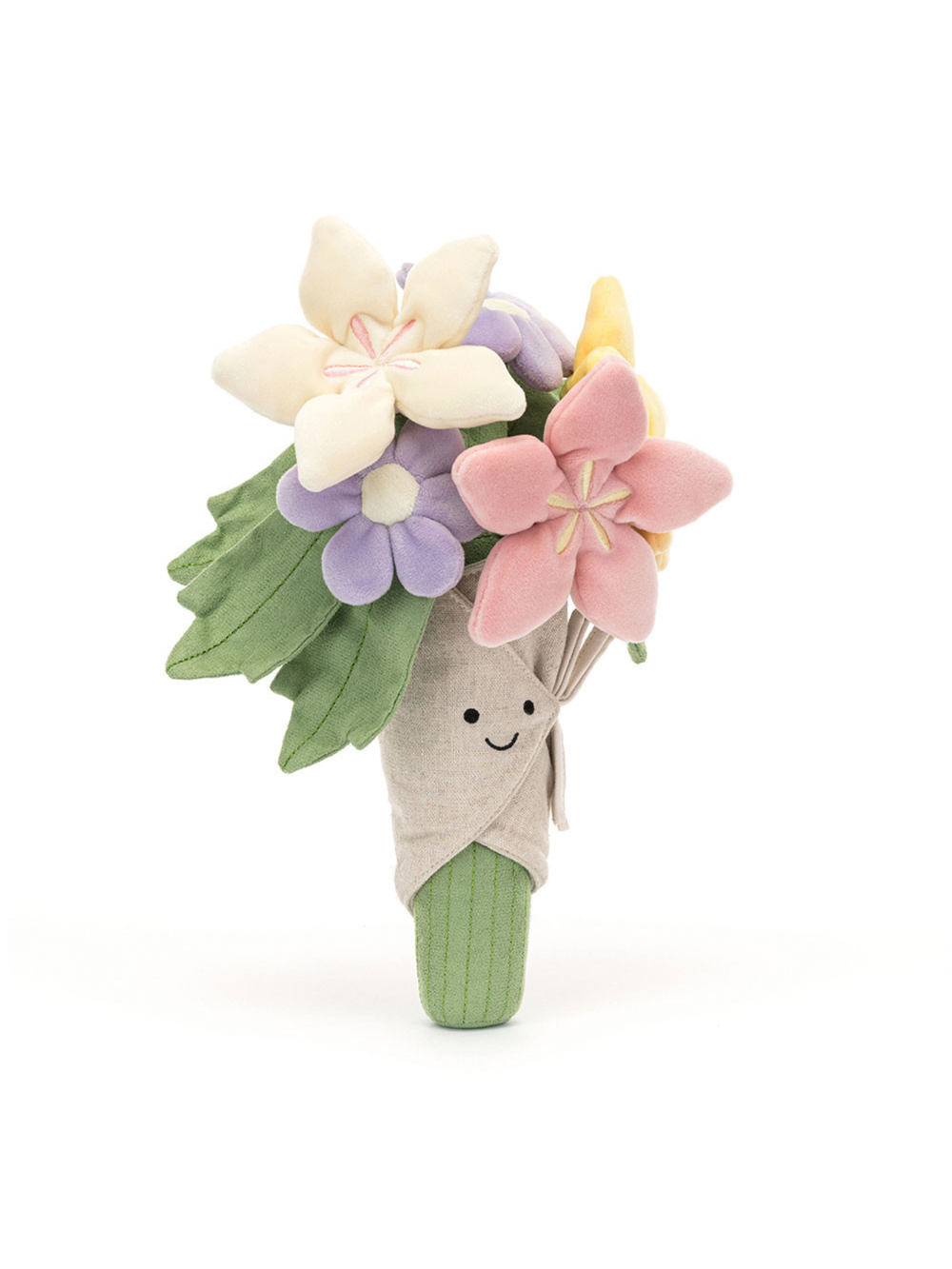 plush flower bouquet with smiley face 