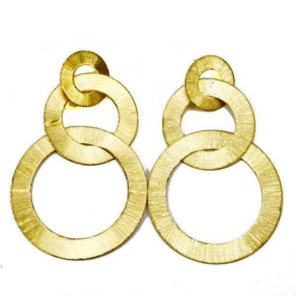 Tri-Circle Brushed Earrings by Sheila Fajl