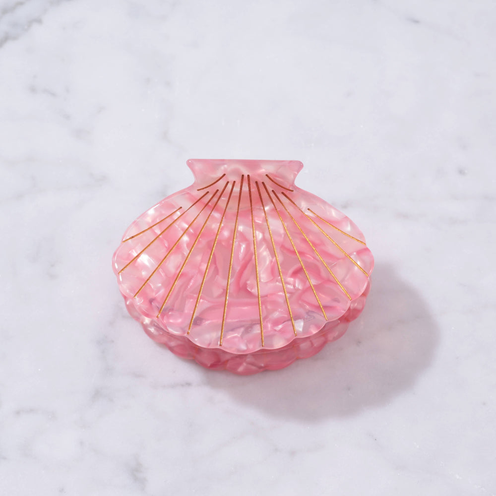 Pink shell-shaped decorative clip