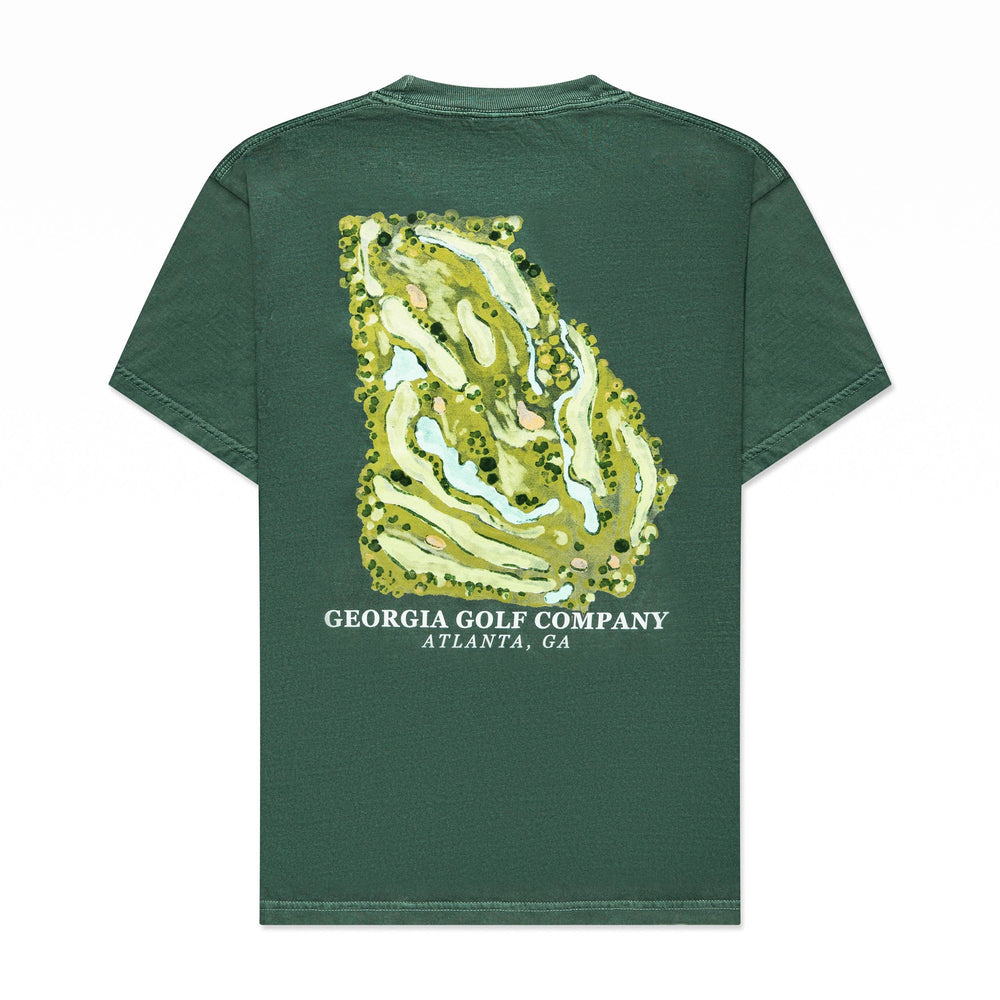 Course Map Tee in Green By Georgia Golf Company