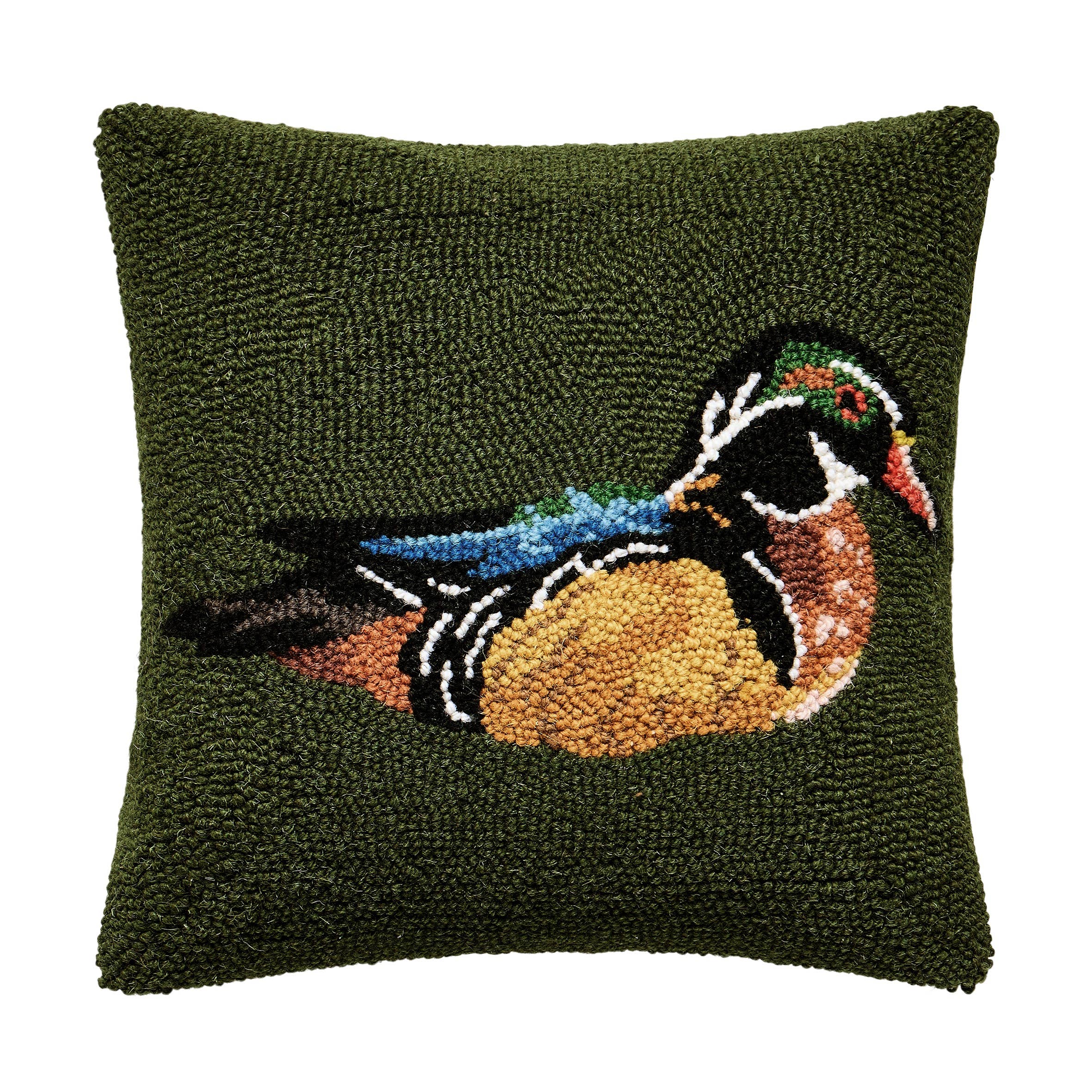 Wood Duck Hooked Pillow
