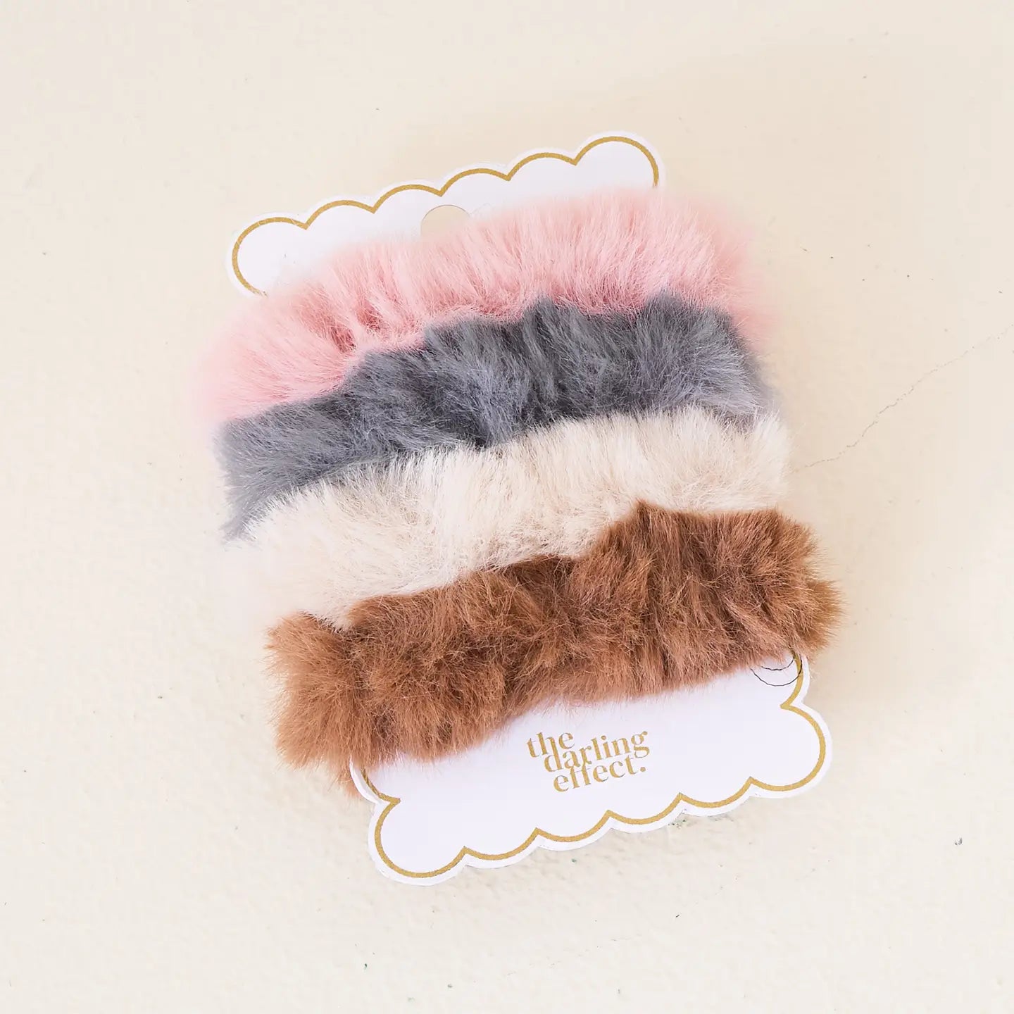 Bliss Faux Fur Scrunchie Set