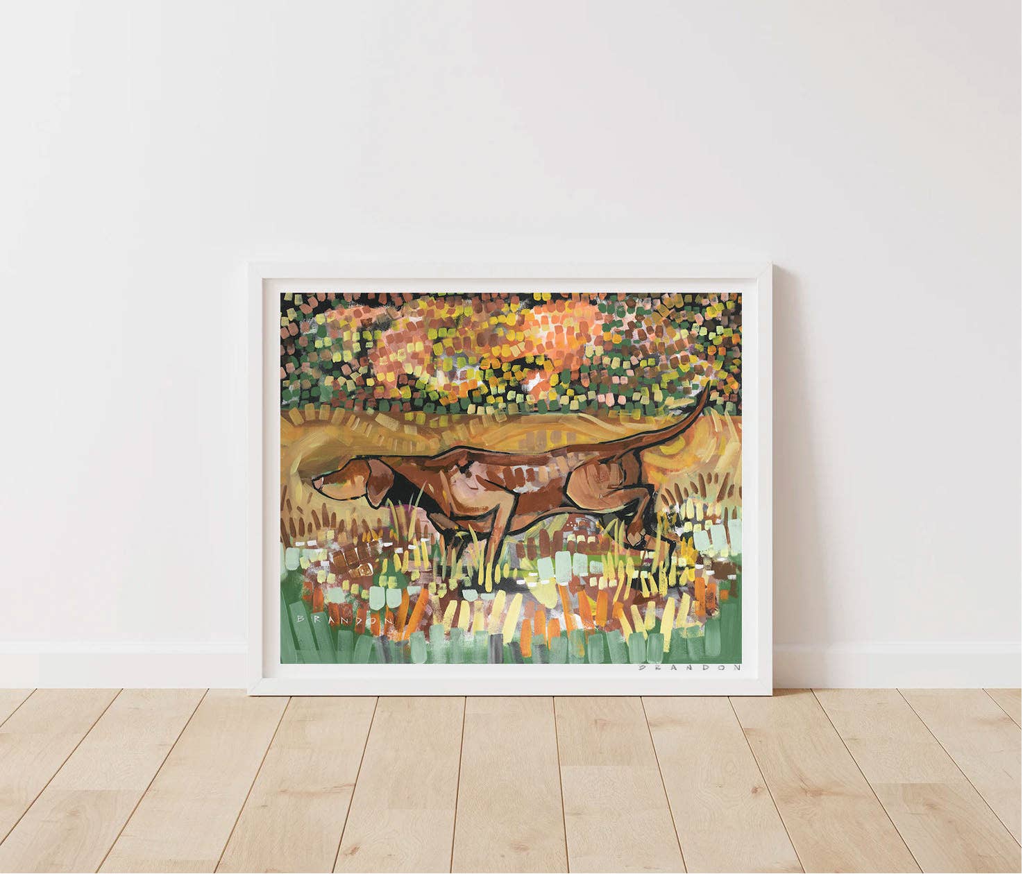 Vizsla Autumn Hunt by Brandon Thomas Print- 8x10