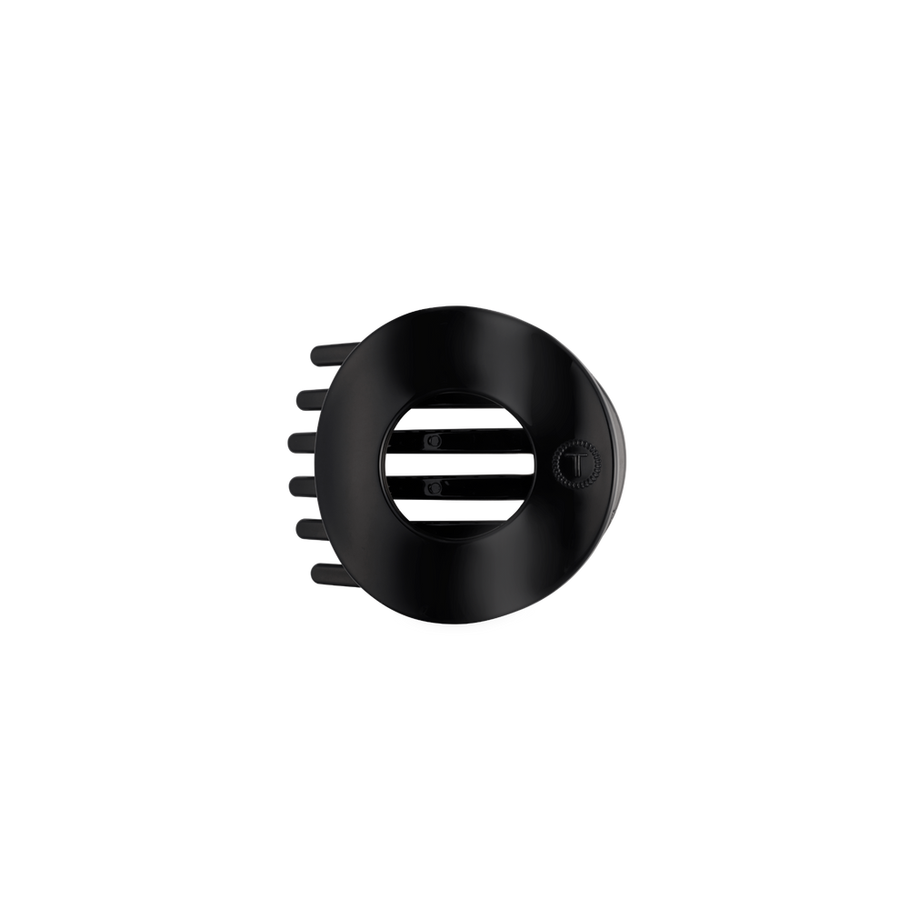 Jet Black Small Flat Circle Hair Clip