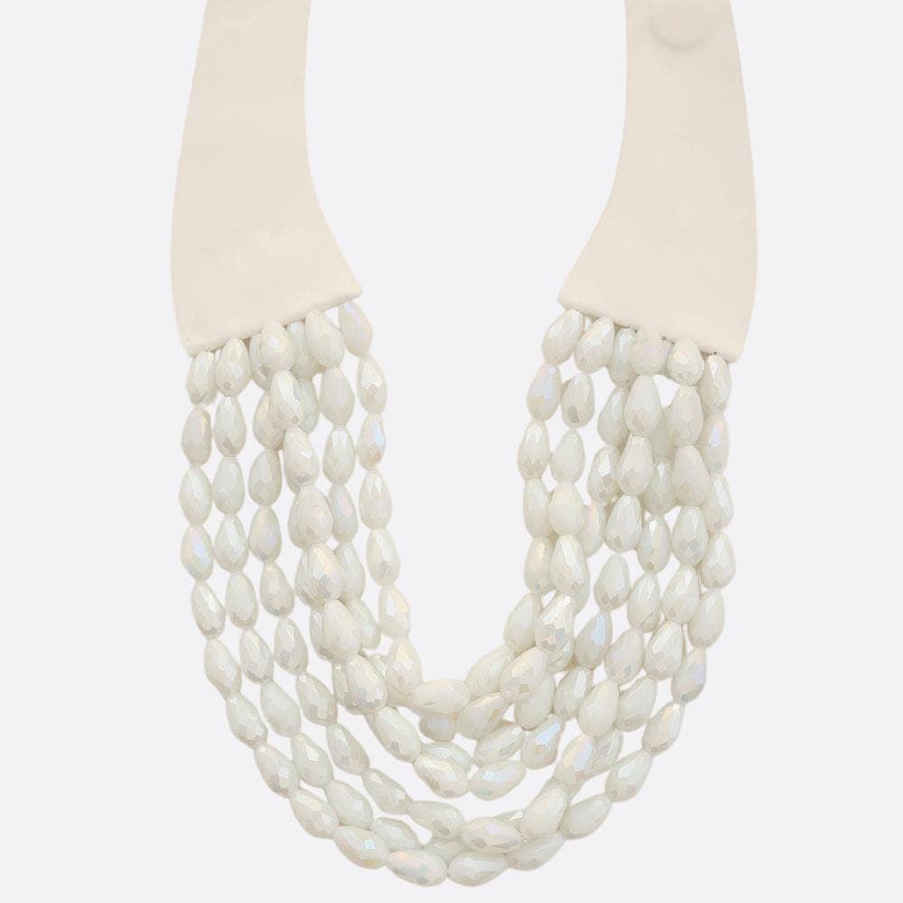 The Maisey White Teardrop Chunky Necklace