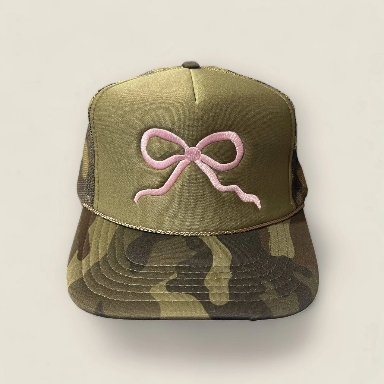 Pink Bow Camo Trucker Hat