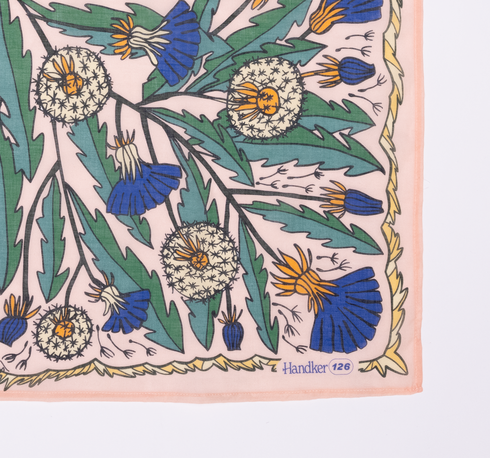 The Dandy Peach & Blue Floral Bandana (34x34)