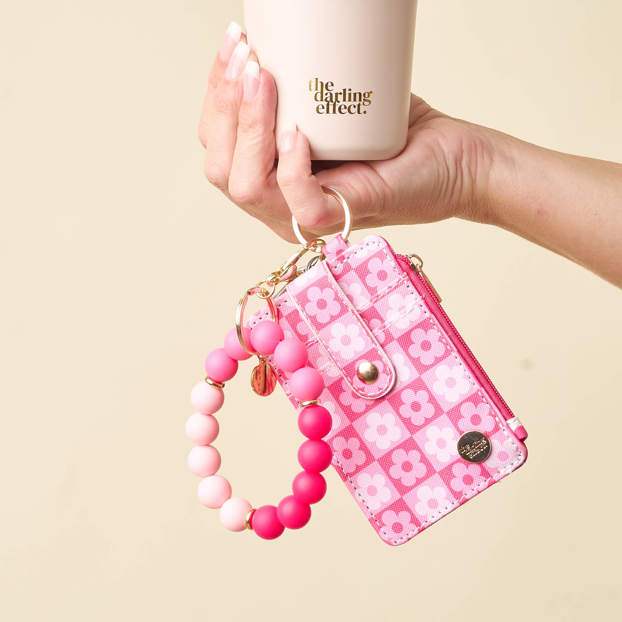 Tickled Pink Hands-Free Keychain Wristlet
