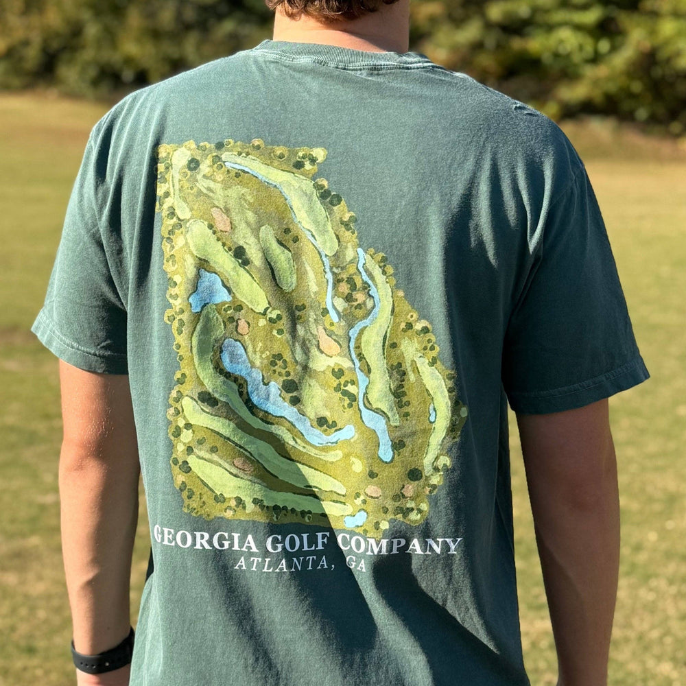 Course Map Tee in Green By Georgia Golf Company