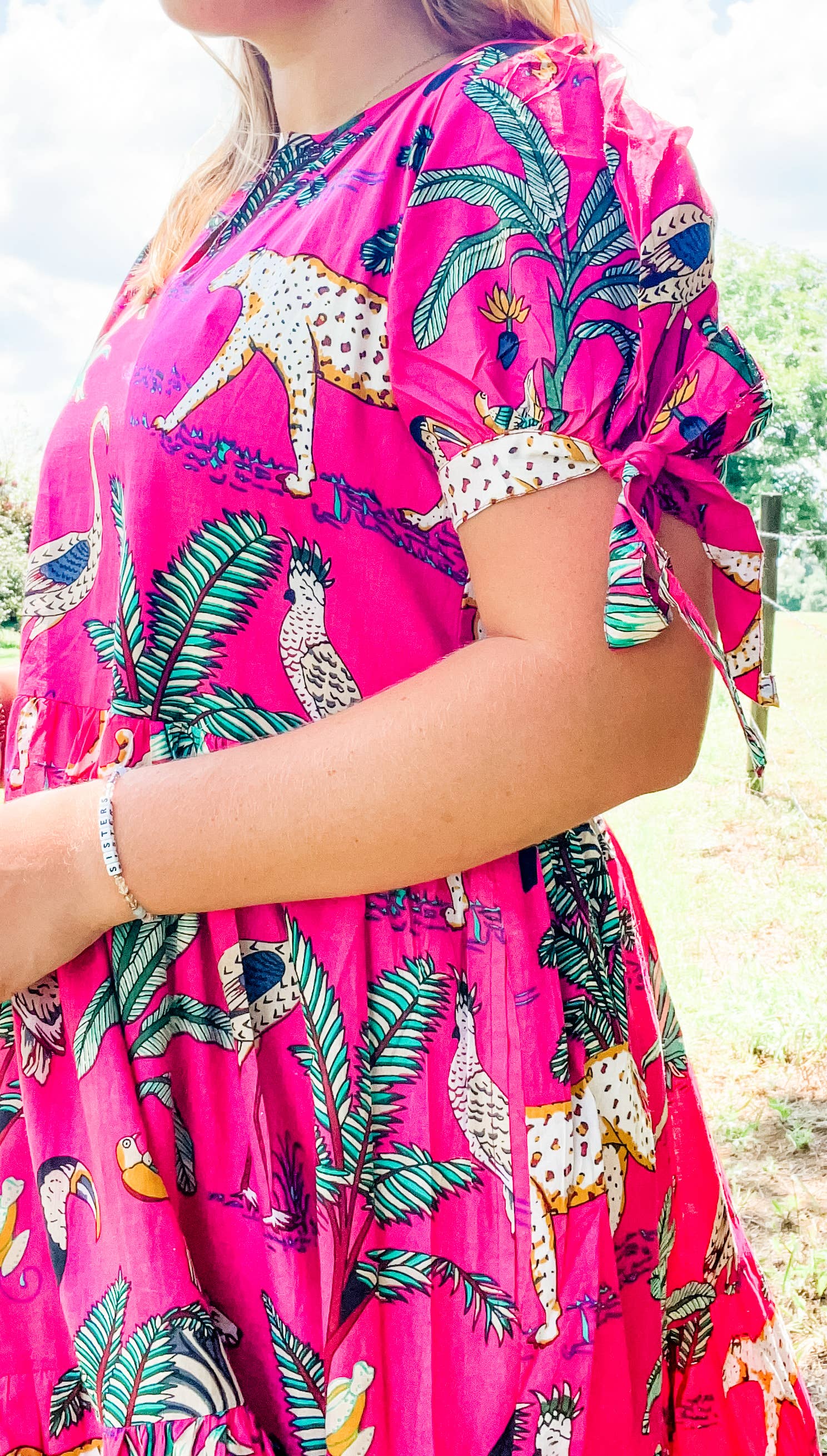 Savannah Rain Pink Bow Dress