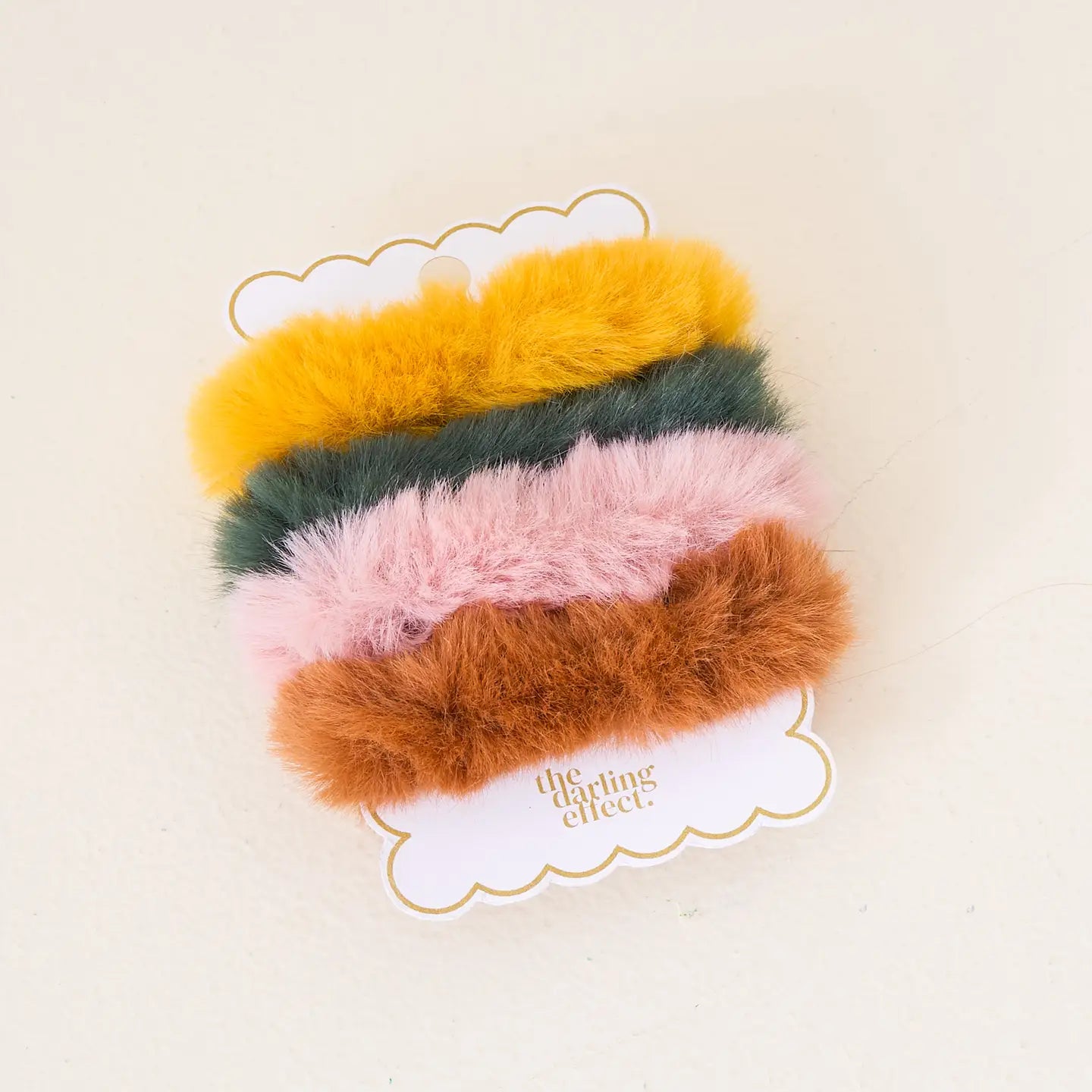 Sunset Faux Fur Scrunchie Set