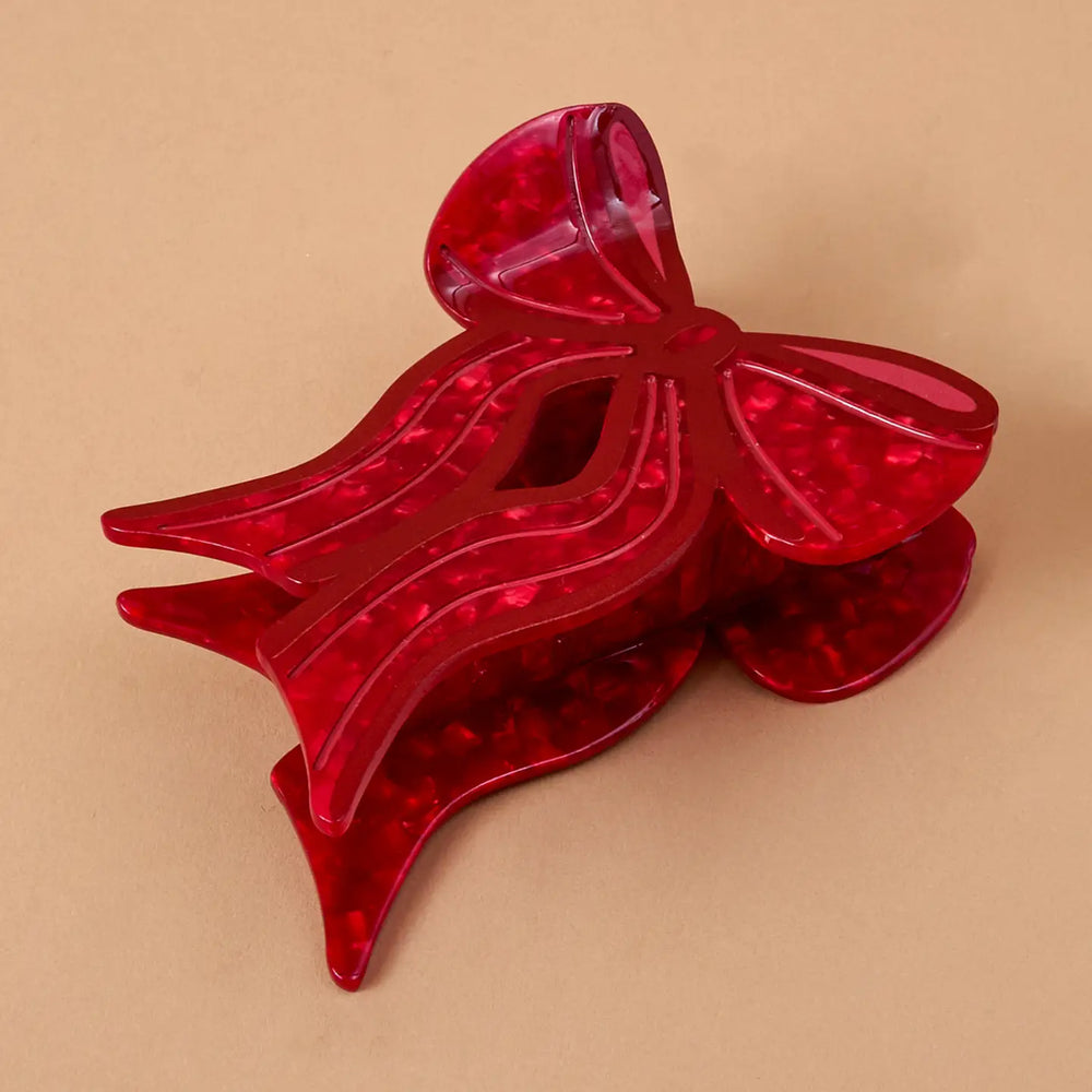 Shape Up Claw Clip- Red Bow