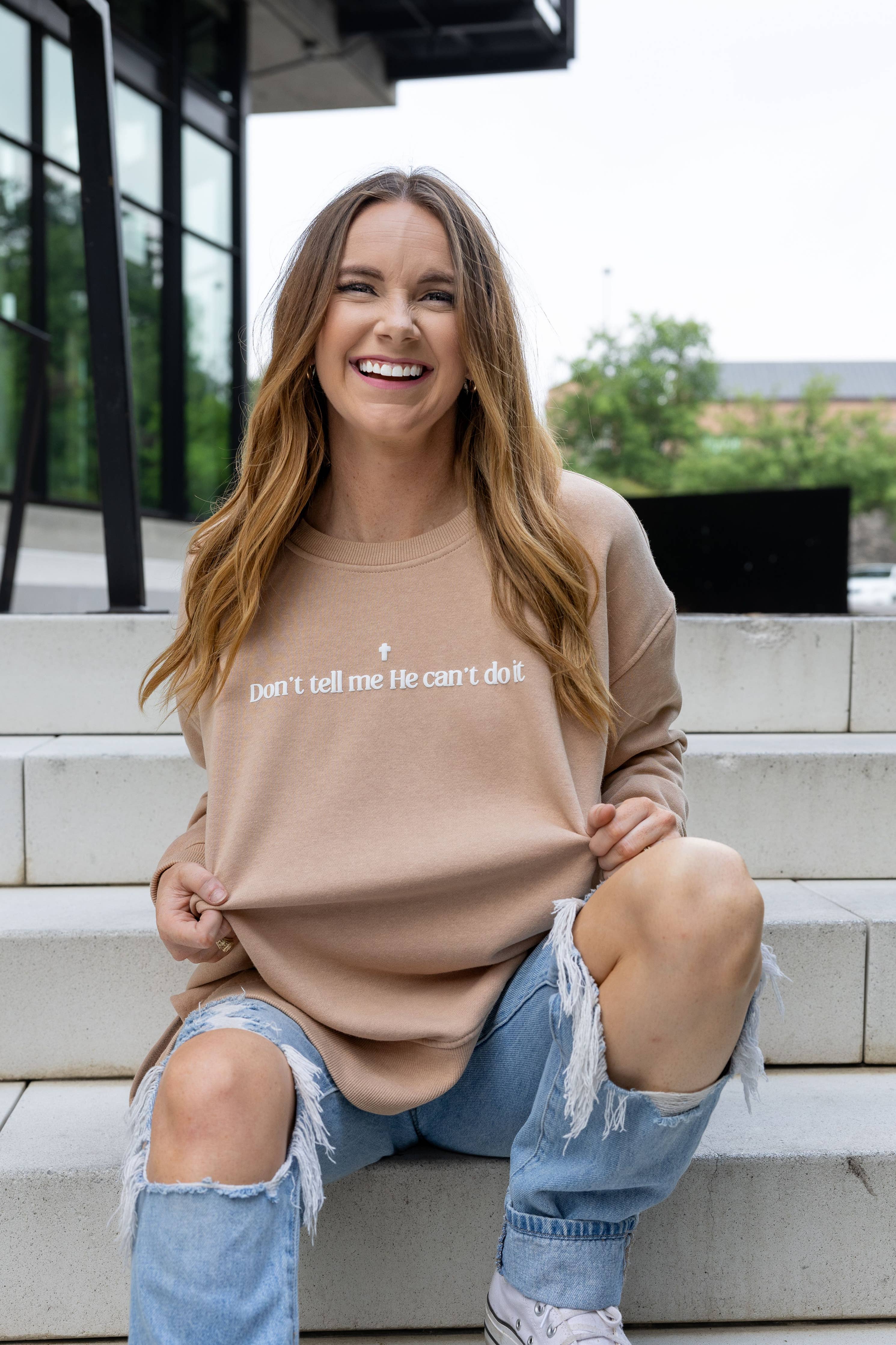 Don't Tell Me He Can't Do It Sweatshirt