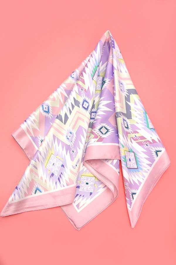 Aztec Boho Print Silky Feeling Bandana Scarf
