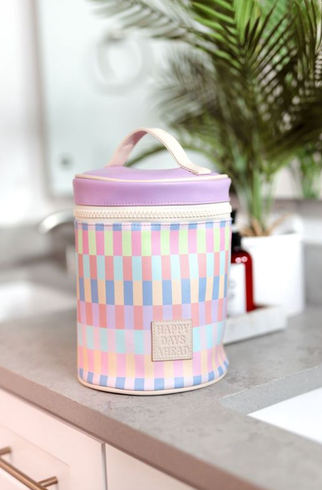 Barrel Organizer Toiletry Bag-Happy Days Ahead (Lilac/Cream)