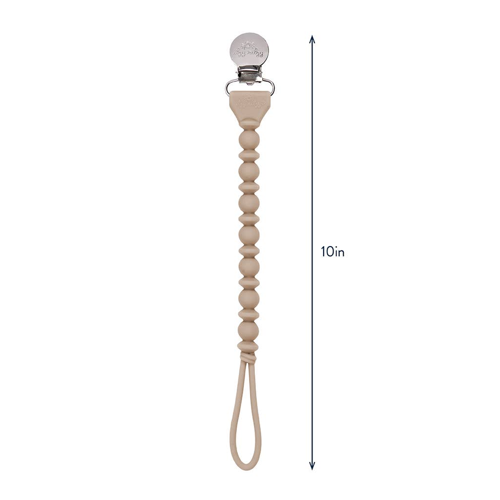 Itzy Paci Strap™ Silicone One-Piece Pacifier Clips: Toast