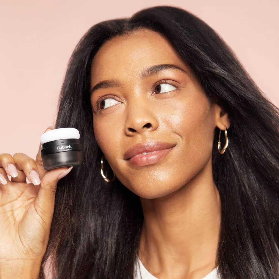 Volumizing Rice Protein Dry Shampoo - Dark Tinted Powder by Kitsch