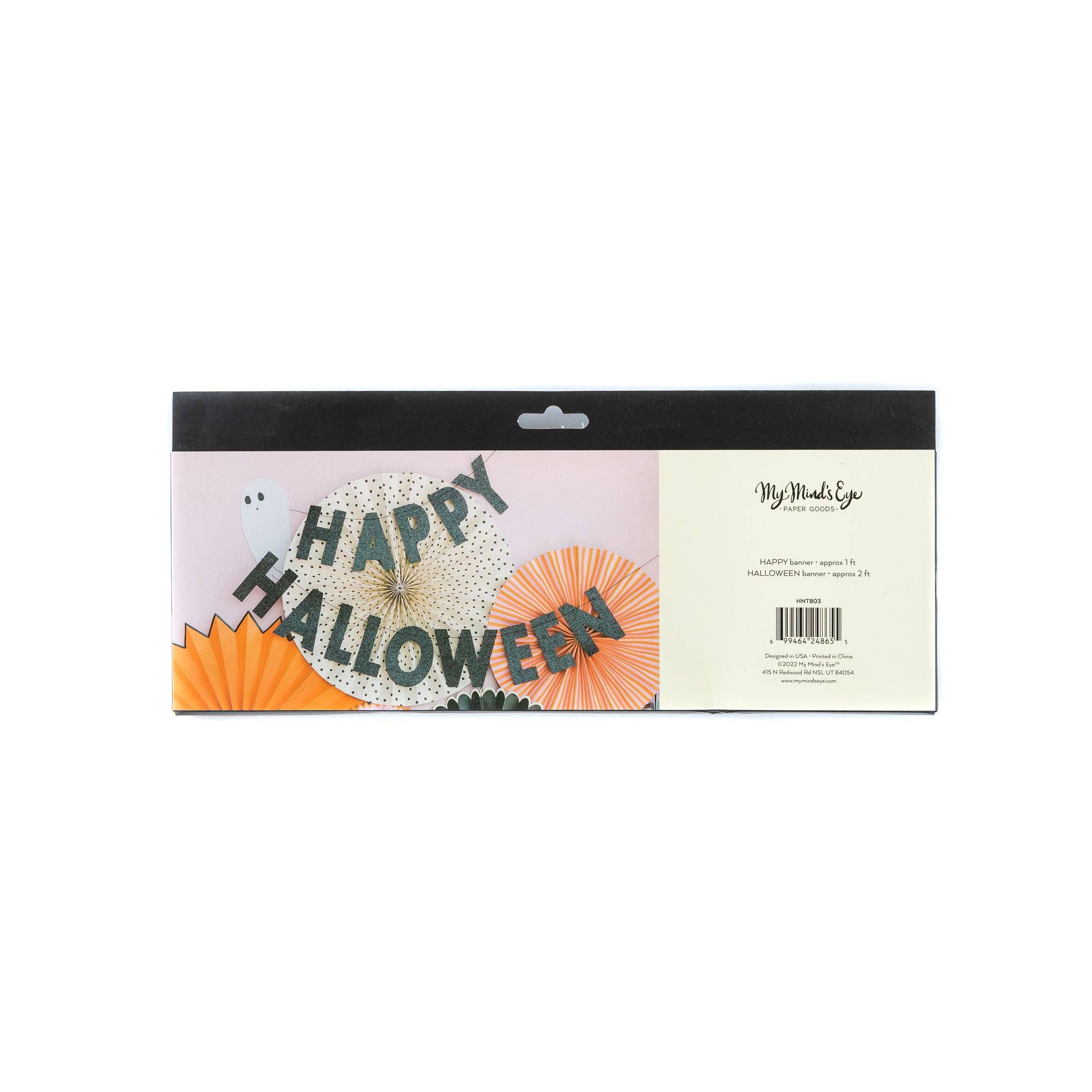 Happy Halloween Black Glitter Banner