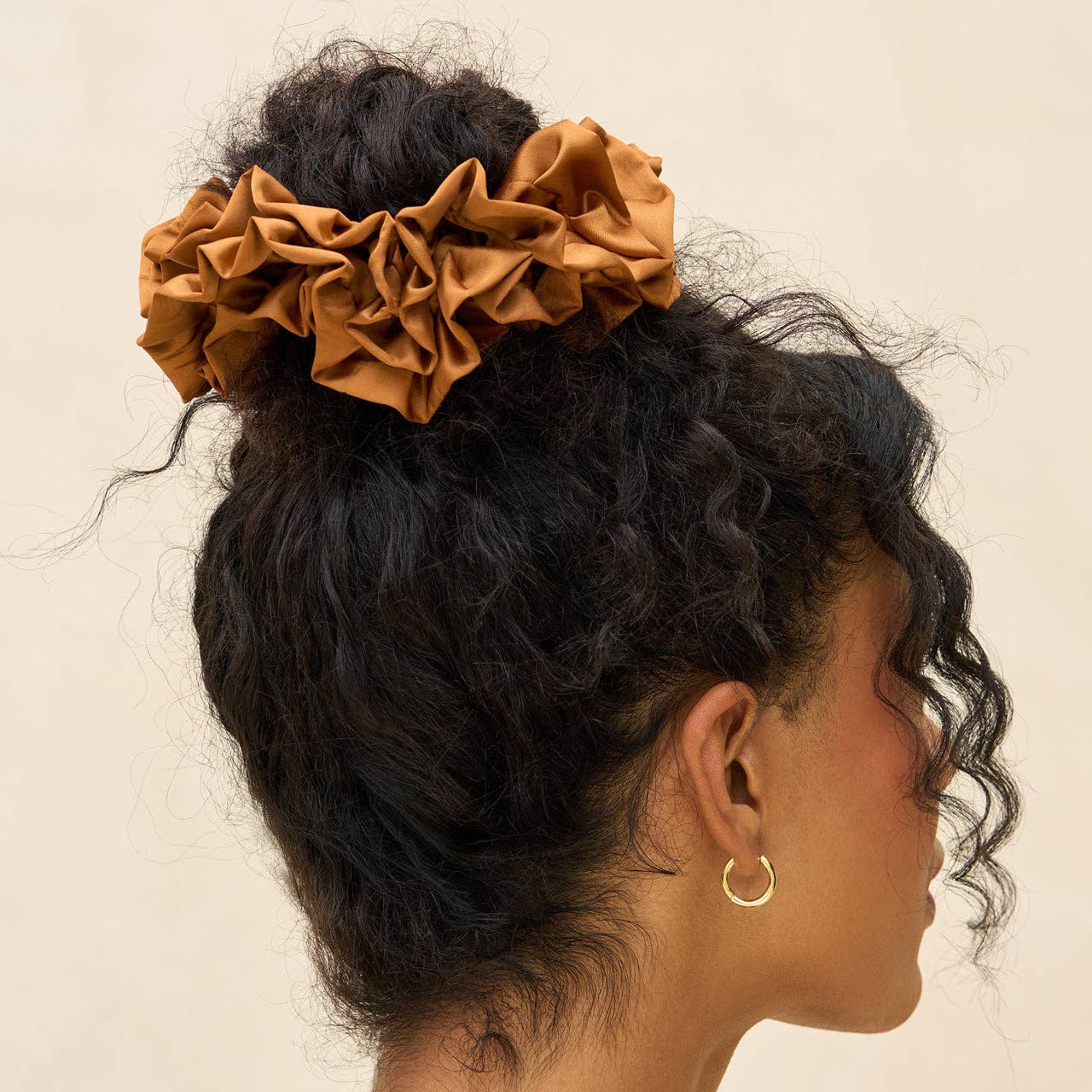 Camel Ruffle Scrunchie by Kitsch