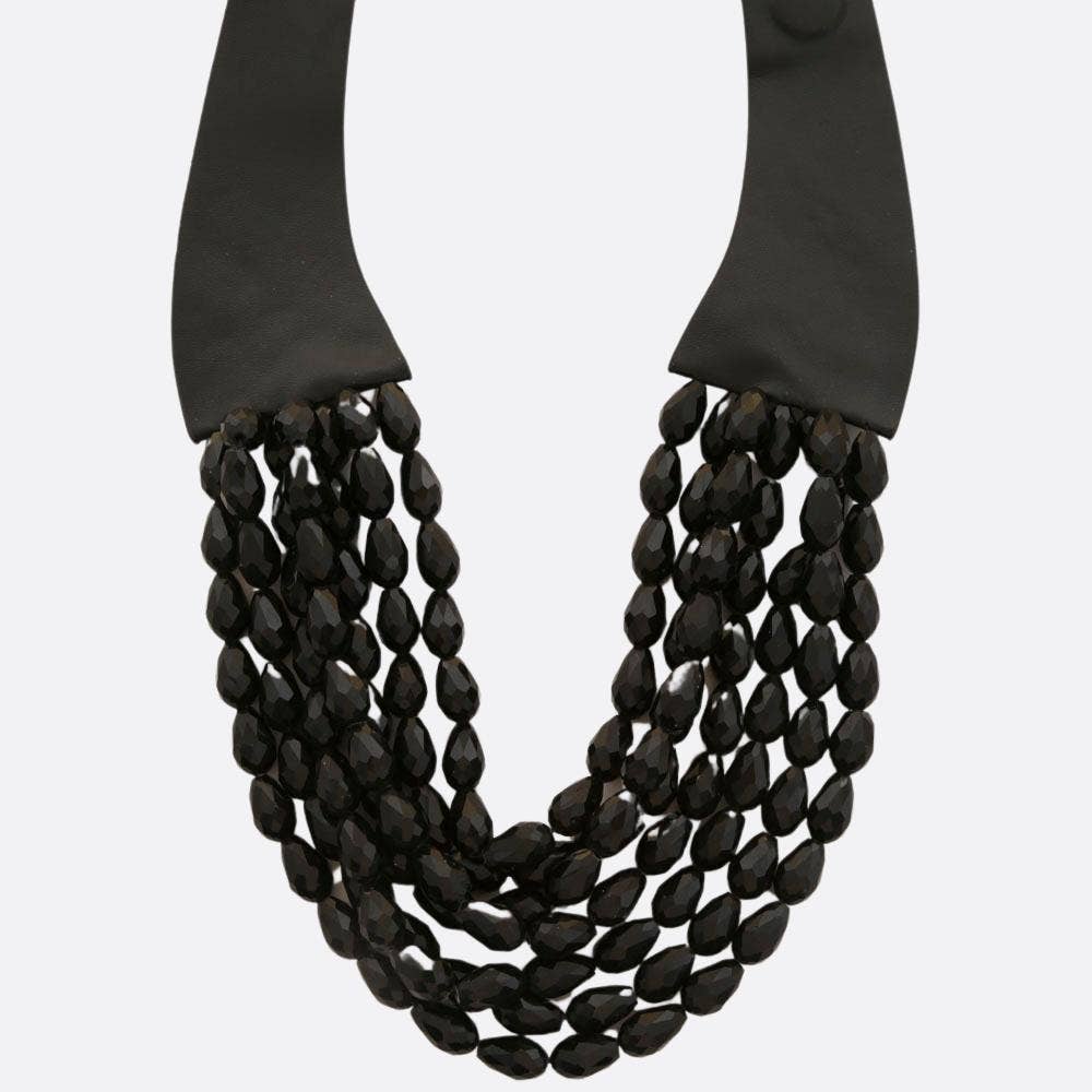 The Maisey Black Teardrop Chunky Necklace