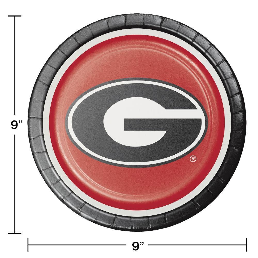 University of Georgia Paper Dinner Plates, 8/Pkg