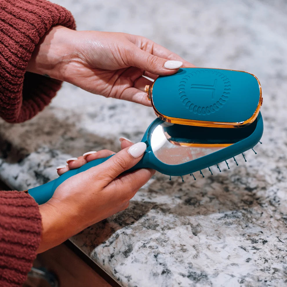 Detangler Hair Brush For Medium Hair- Teal With It