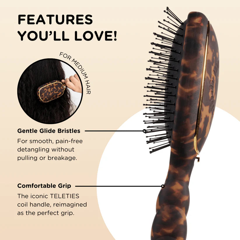 Detangler Hair Brush For Medium Hair- Tortoise
