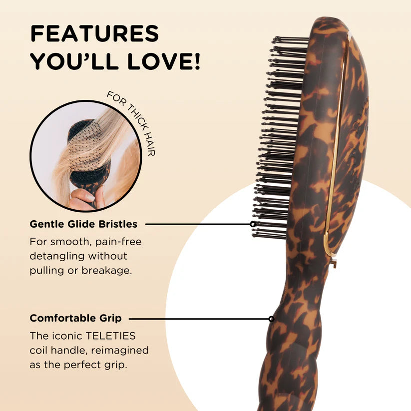 Detangler Hair Brush For Thick Hair- Tortoise