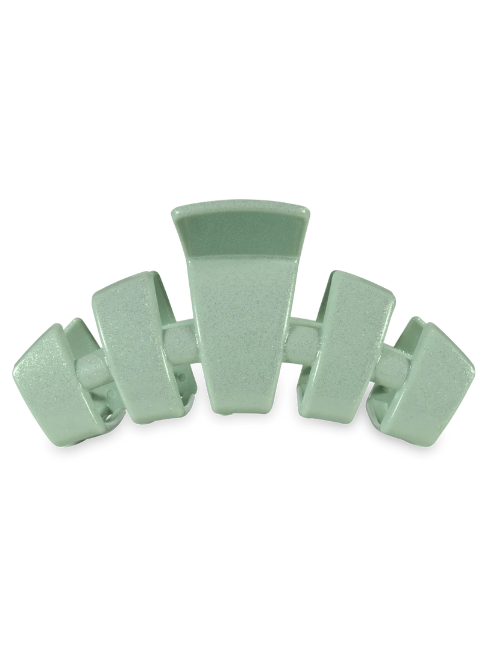 seafoam green glitter large clip