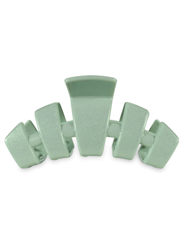 seafoam green glitter large clip