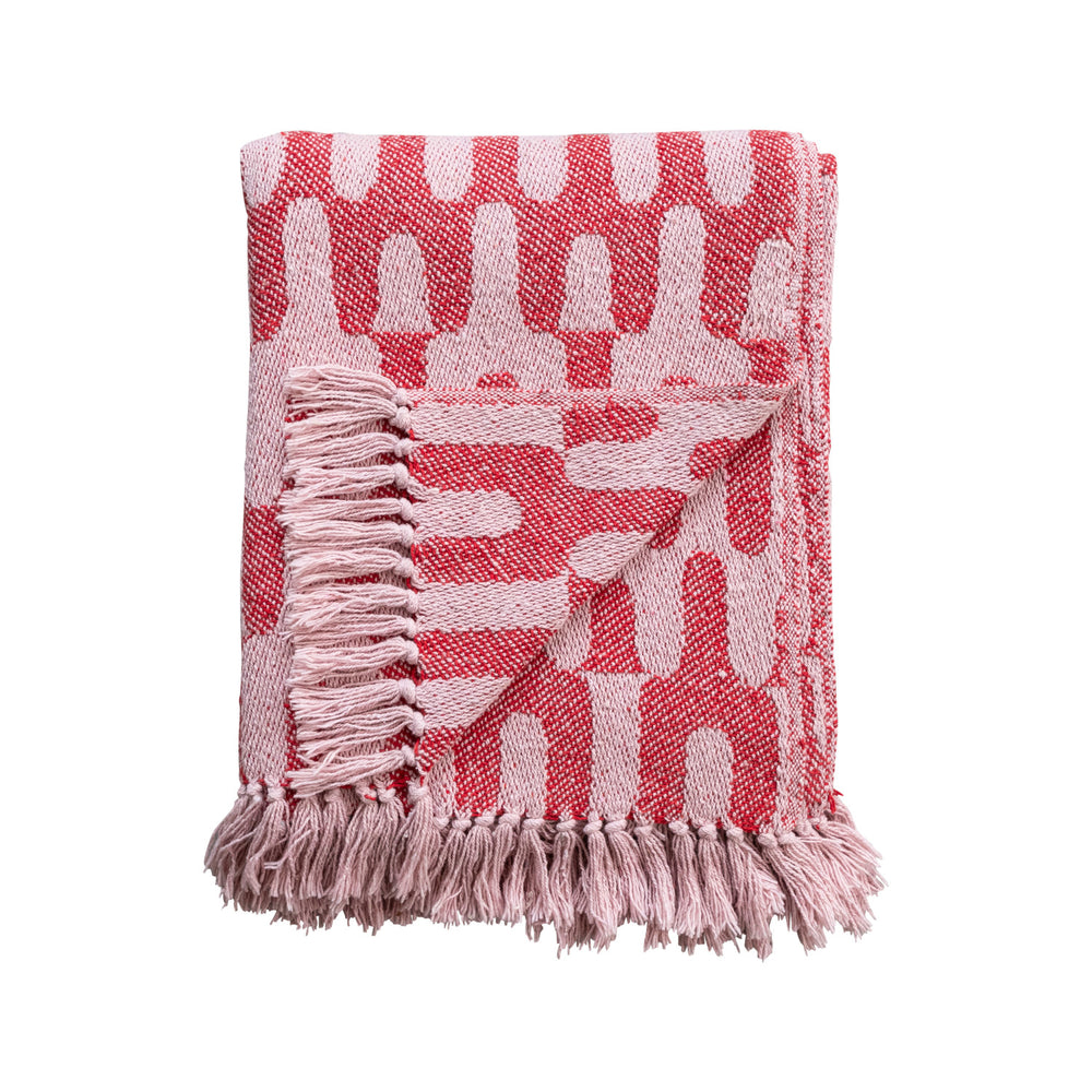 Pink & Red Patterned Throw