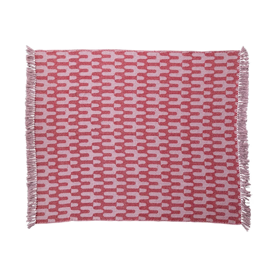 Pink & Red Patterned Throw