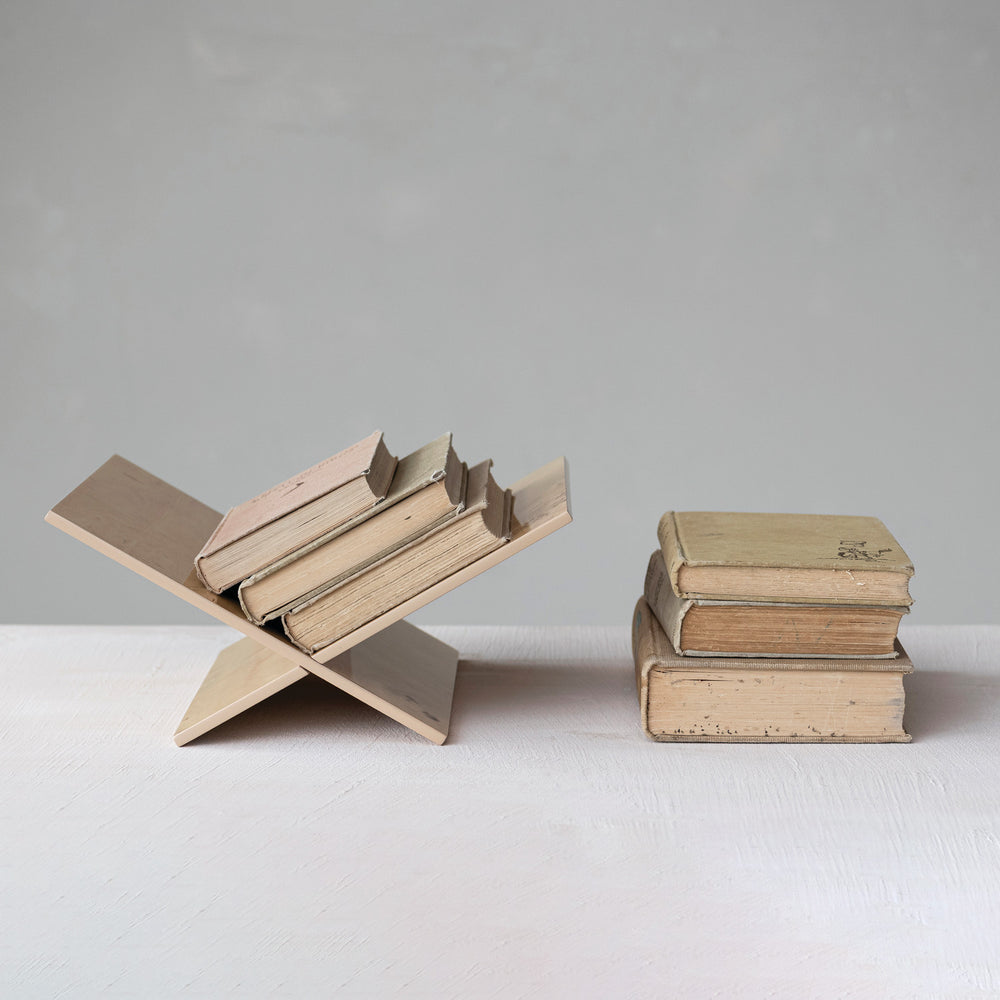 MDF & Burl Wood Veneer Interlocking Book Holder