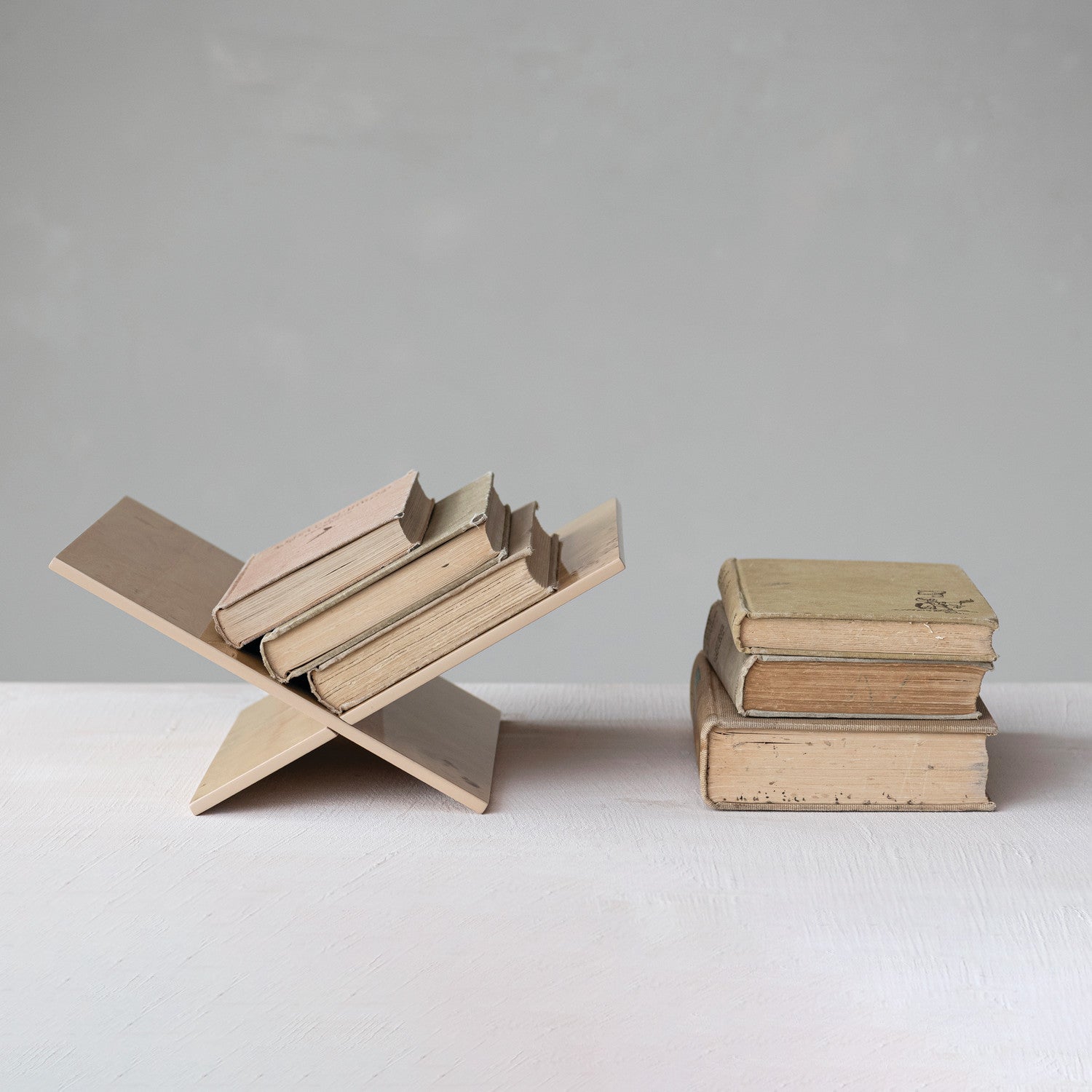 MDF & Burl Wood Veneer Interlocking Book Holder