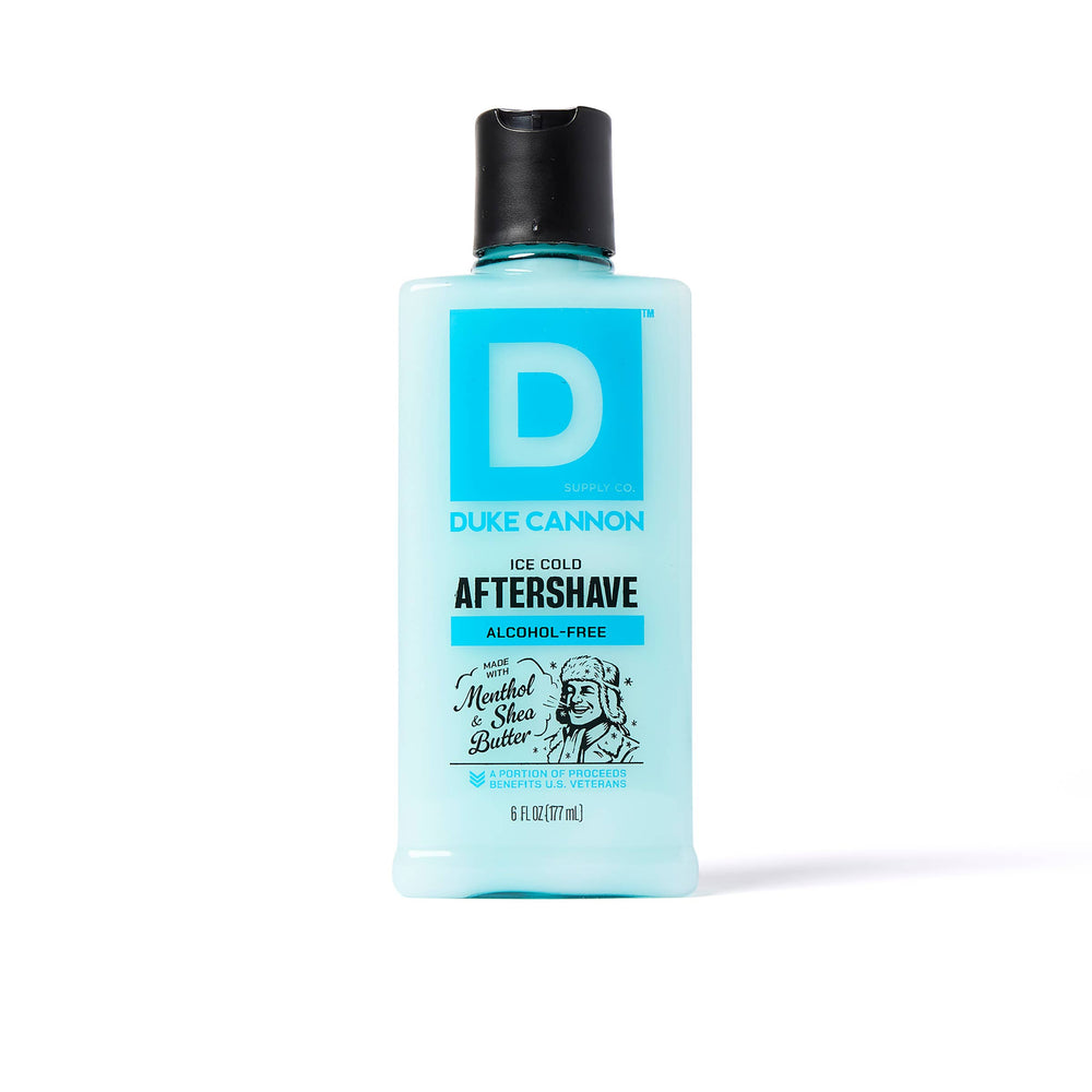 Bottle of Duke Cannon ice cold aftershave 