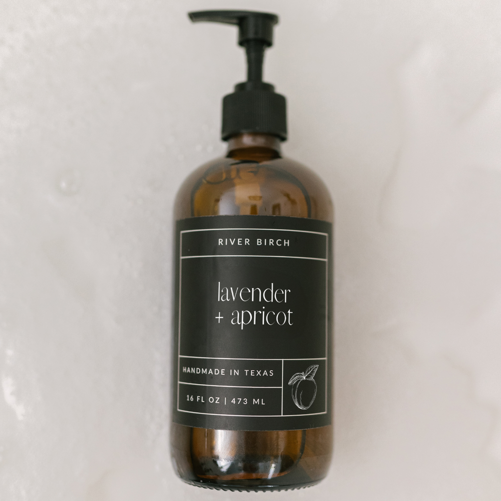 Lavender + Apricot Handmade Hand Soap (16oz)