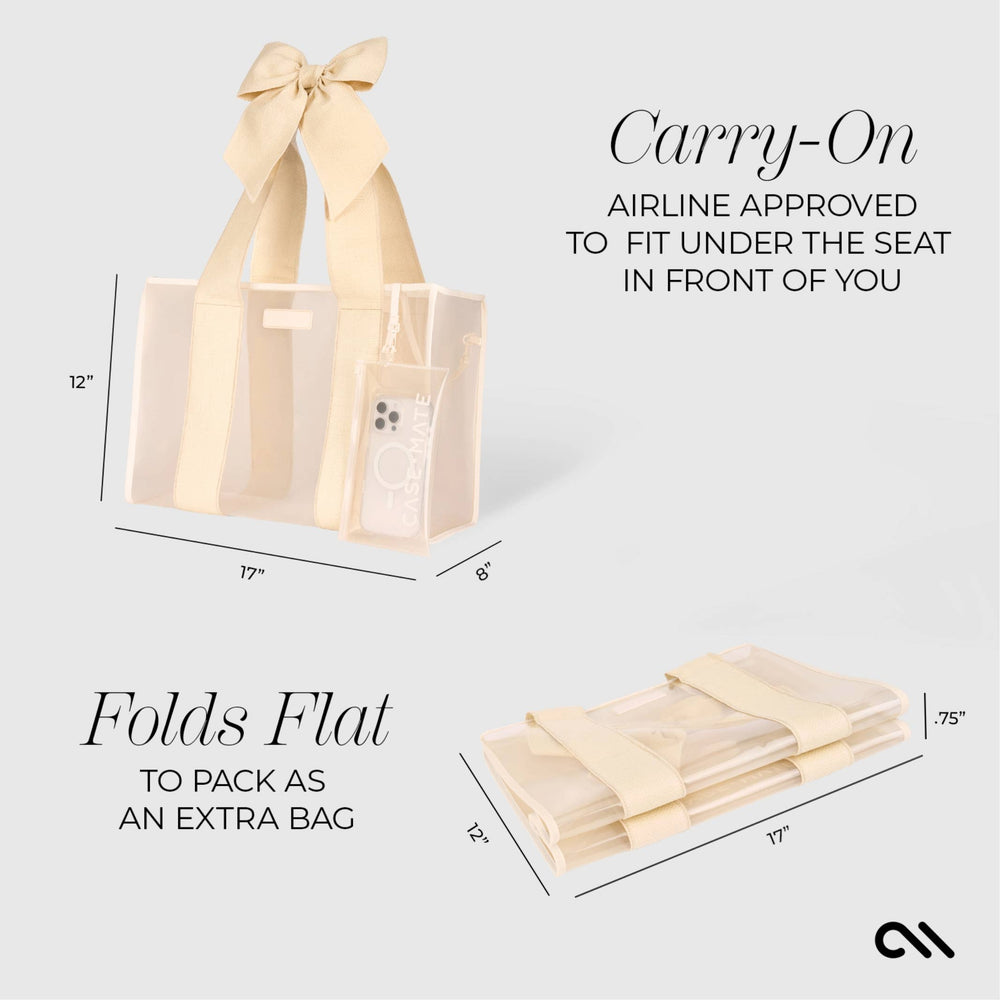 Ecru Raffia Bow Jelly Tote Bag by Case-Mate