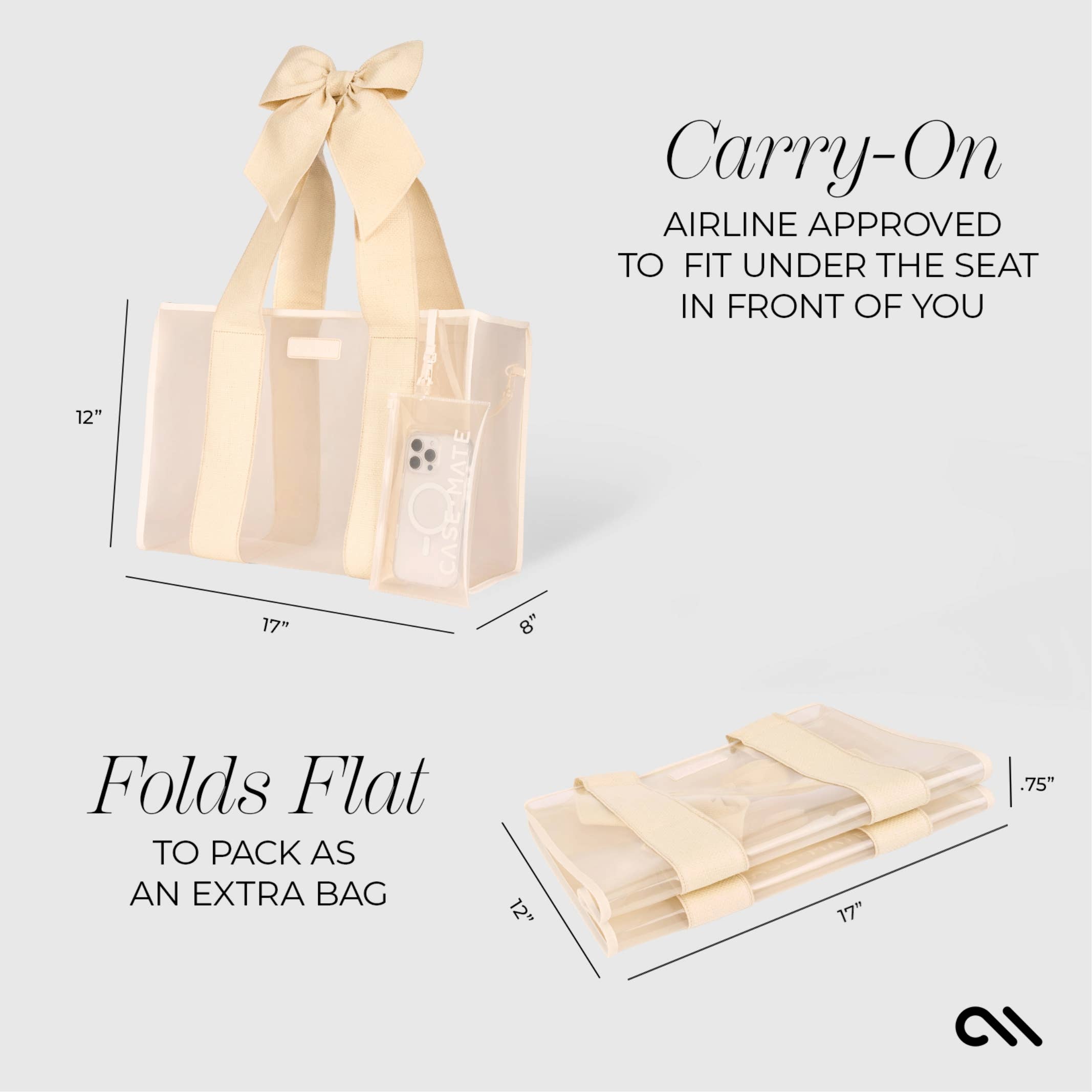 Ecru Raffia Bow Jelly Tote Bag by Case-Mate