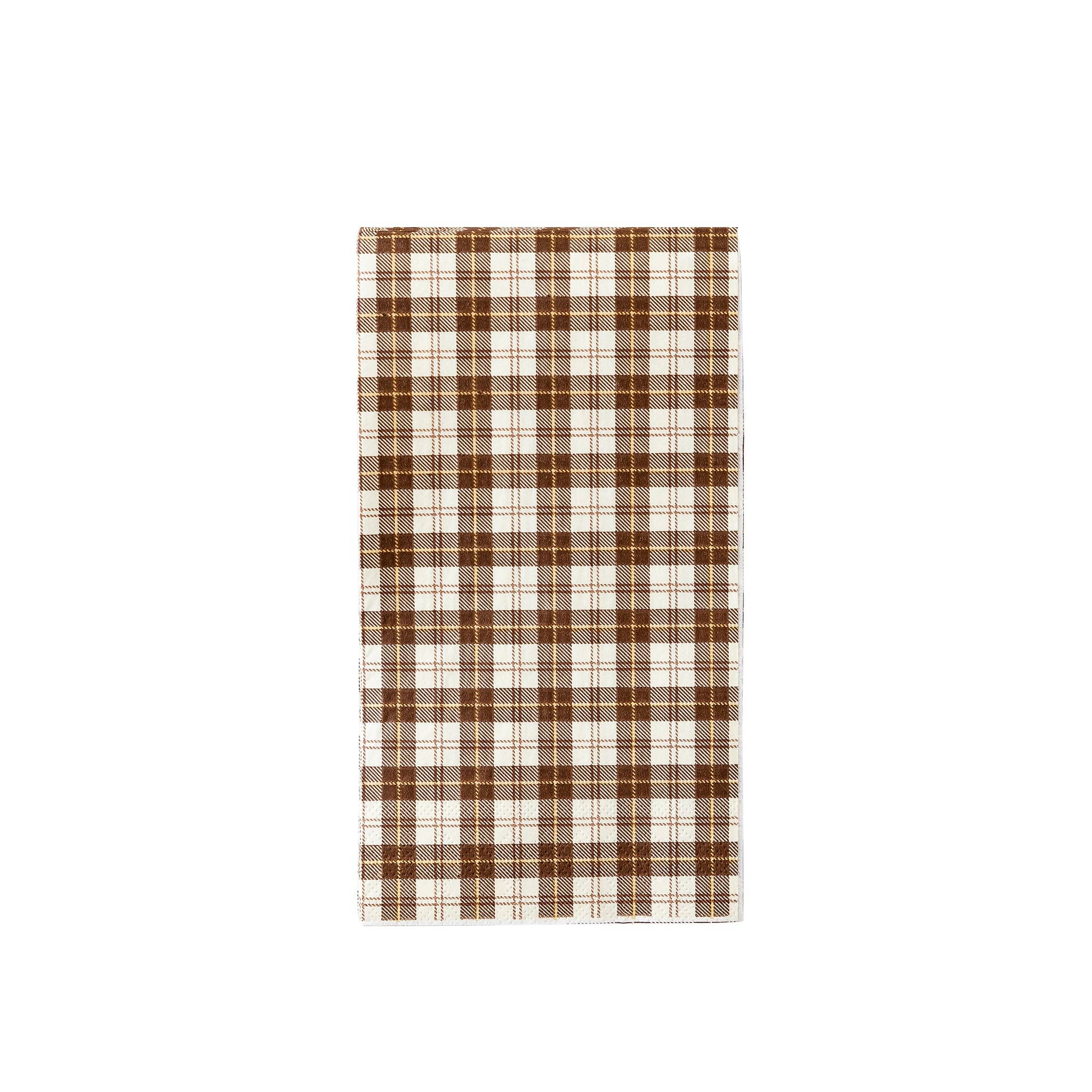 Harvest Brown Plaid Paper Dinner Napkin (Set of 24)