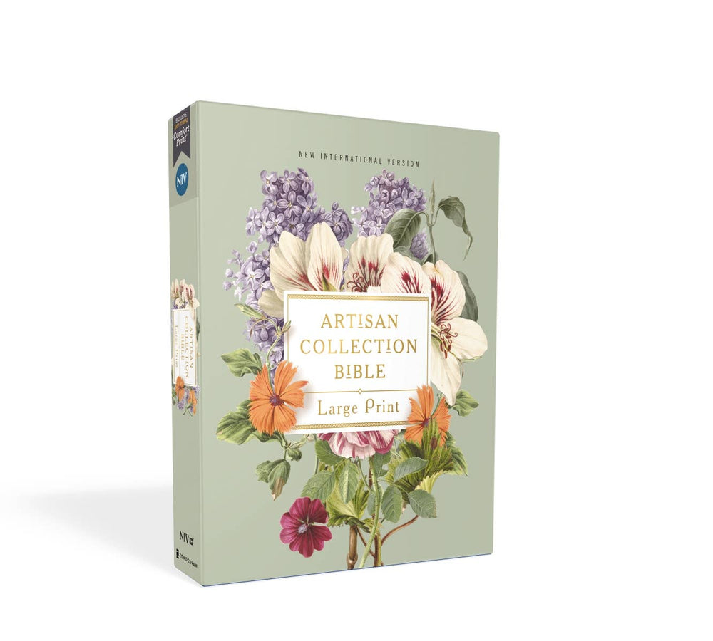 NIV Artisan Collection Bible Large Print Leathersoft Sage Floral