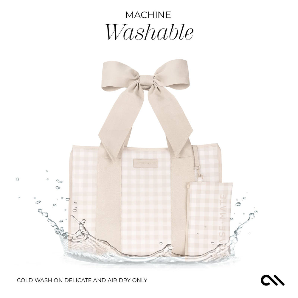 Latte Gingham Bow Jelly Tote Bag By Case-Mate