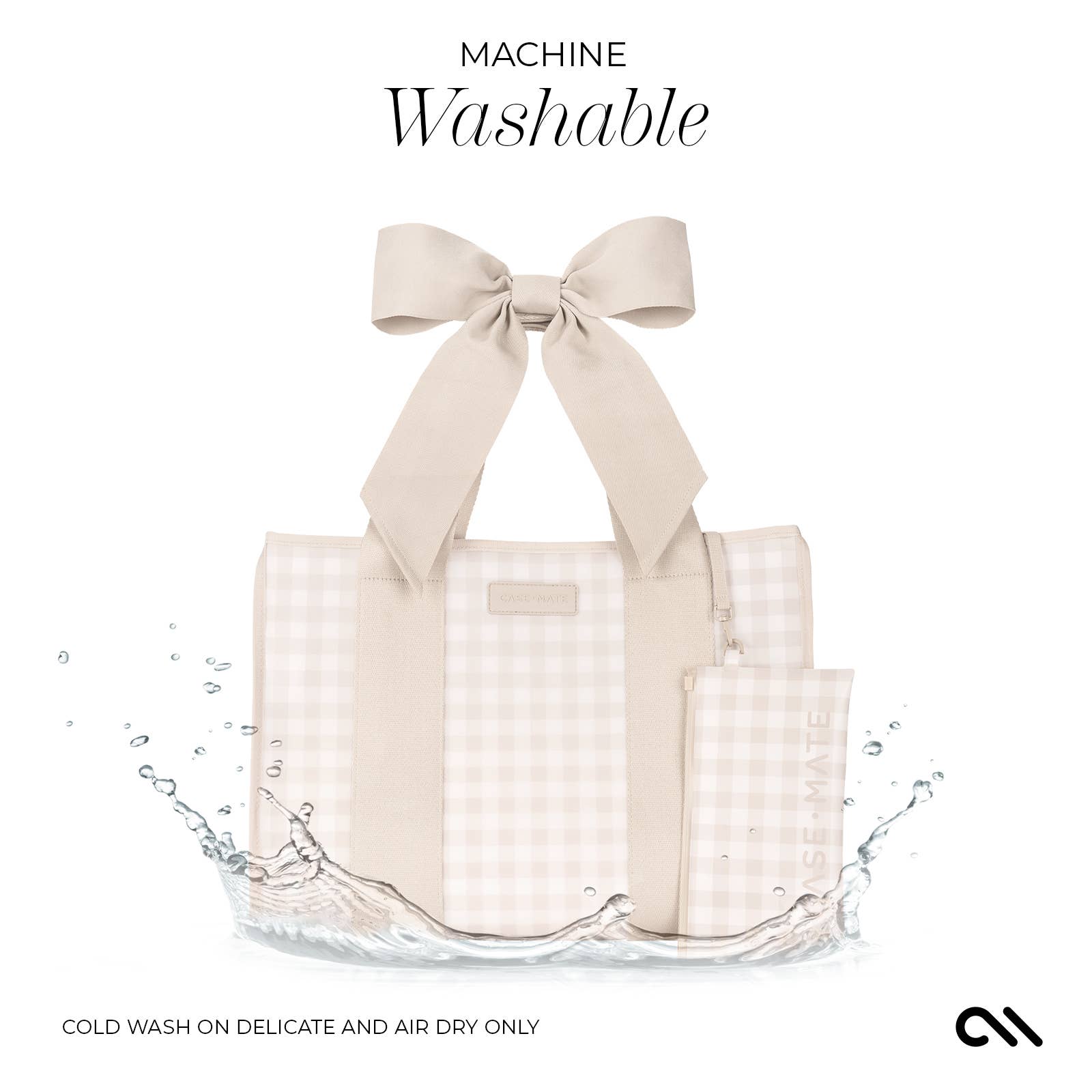 Latte Gingham Bow Jelly Tote Bag By Case-Mate