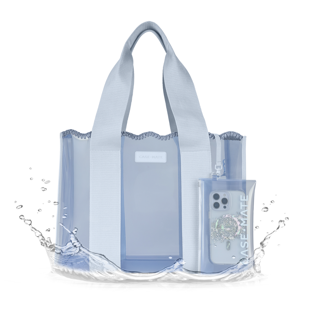Carolina Blue Crochet Wave Jelly Tote Bag By Case-Mate