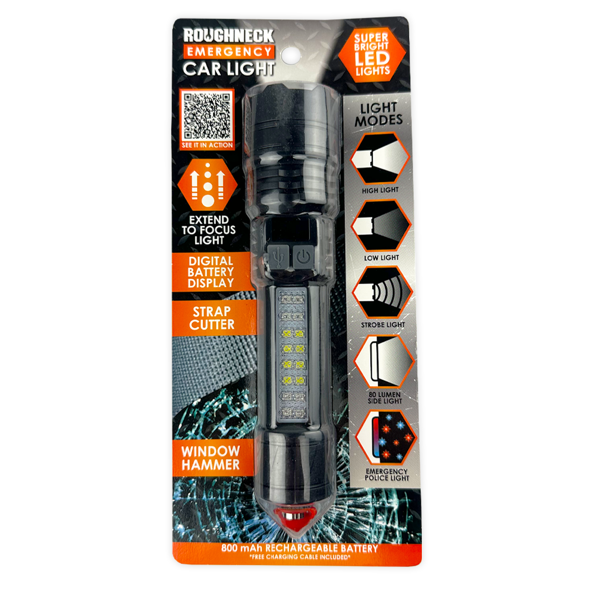 Emergency Rechargeable LED Flashlight Multi Tool